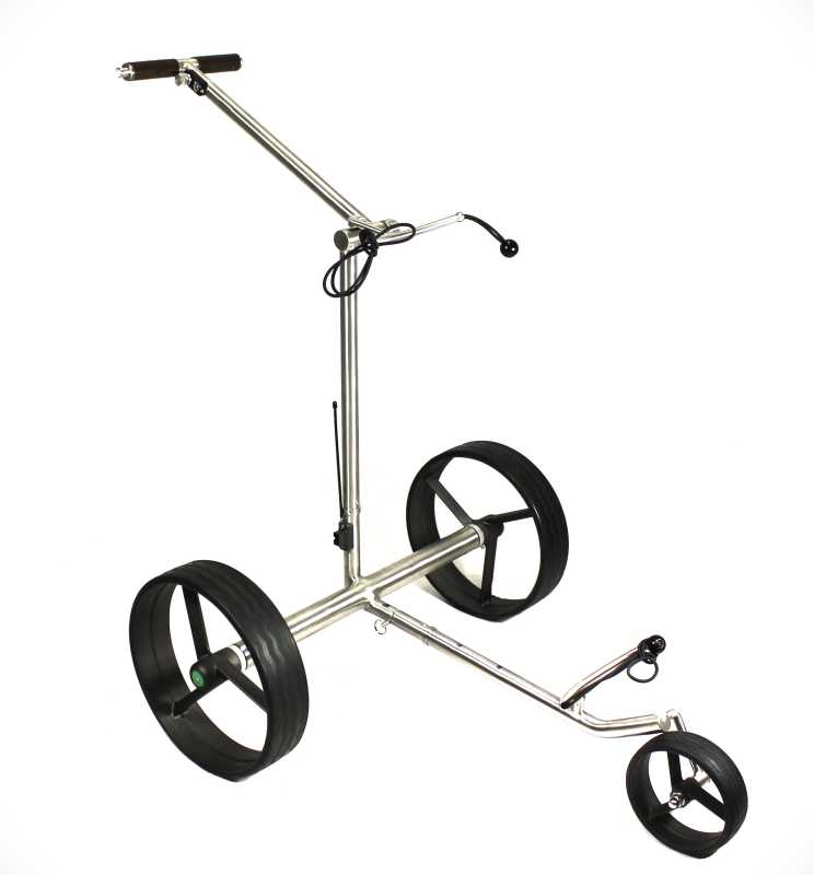 Kingfisher® K2, Golftrolley elektrisch und schnell-klappbar, Bedienung durch Drehregler, 42mm High-Tech-Antriebe "Made in Germany", Bergabfahrbremse